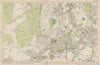 WIMBLEDON Merton Tooting Putney Heath Southfields Cottenham Park BACON  1919 map