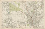 CROYDON Mitcham Carshalton Wallington Thornton Heath Beddington. BACON  1919 map