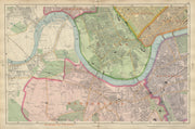 LONDON Chiswick Barnes Fulham Chelsea Putney Wandsworth Clapham BACON 1900 map