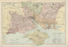 HAMPSHIRE SOUTH. Isle of Wight. Parliamentary  boroughs.Railways.BACON 1900 map