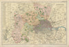 MIDDLESEX inc LONDON.County map.Parliamentary constituencies.Railways.BACON 1900