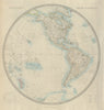 WESTERN HEMISPHERE. The Americas; Pacific Ocean; New Zealand. SDUK 1874 map