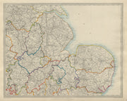 ENGLAND EAST. Norfolk Suffolk Cambs Lincs Leics Derbys Notts. SDUK 1874 map