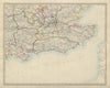 SOUTH EAST ENGLAND. London & Home counties. Railways. South coast. SDUK 1874 map