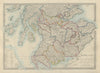 SCOTLAND SOUTH. Shows castles & kirks. Inset former county names.SDUK 1874 map