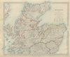 SCOTLAND NORTH. Shows castles & kirks. Inset former county names.SDUK 1874 map