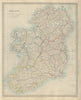 IRELAND showing roads and railways. SDUK 1874 old antique map plan chart