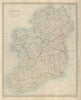 IRELAND showing roads and railways. SDUK 1874 old antique map plan chart