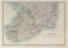 IRELAND South Sheet. Munster Leinster. Churches railways. SDUK 1874 old map