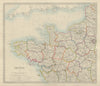 FRANCE NORTH WEST. Bretagne Normandie Loire Centre.Hand coloured.SDUK 1874 map
