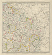 FRANCE N EAST. Champagne Alsace Lorraine Picardie Bourgogne Nord.SDUK 1874 map