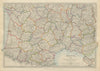 FRANCE SOUTH Aquitaine Pyrénées Provence Languedoc Rhône Auvergne.SDUK 1874 map