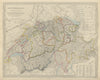 SWITZERLAND SCHWEIZ LA SUISSE.Inset heights of mountains, passes.SDUK 1874 map