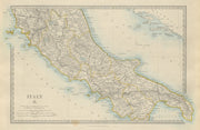 ITALY SOUTH Naples Umbria Tuscany Napoli. The Marches. SDUK 1874 old map