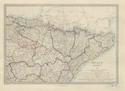 SPAIN NORTH EAST Cataluna Aragon Soria Navarra Bizcaya Guipozcoa SDUK 1874 map
