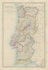 PORTUGAL in provinces. Algarve Alentejo Estremadura Beira etc. SDUK 1874 map