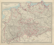 GERMANY DEUTSCHLAND Holstein Hanover Mecklenburg Prussia Saxony SDUK 1874 map