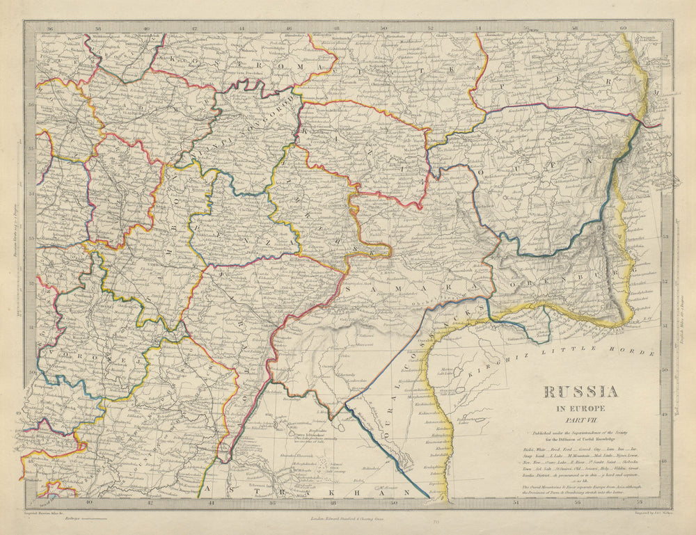RUSSIA Astrakhan Kostroma Viatra Perm Penza Saratov Kazan Tambor SDUK 1874 map