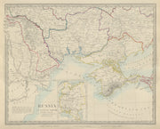 UKRAINE MOLDOVA. Podolia Bessarabia Kherson Taurida Crimea Kiev. SDUK 1874 map