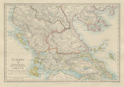 GREECE Corfu Ionian Euboea Kephalonia Saloniki Yania Roumelia SDUK 1874 map