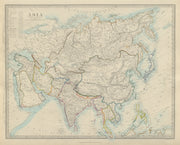 ASIA shows Sultanate of Sulu in North Borneo, Mindanao & Palawan. SDUK 1874 map