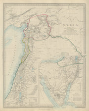 LEVANT. Syria Lebanon Palestine Israel Sinai Egypt. SDUK 1874 old antique map