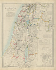 PALESTINE & the Hauran. Israel Jordan Syria Lebanon Jerusalem plan SDUK 1874 map