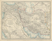 PERSIA with Black Mediterranean Red Sea communications. Iran Iraq. SDUK 1874 map