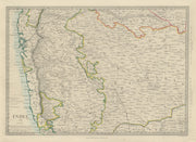 BOMBAY & HYDERABAD. Aurangabad Bijapur Mumbai Goa. SDUK 1874 old antique map