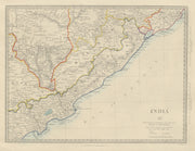 INDIA Circars Hyderabad Orissa Odisha Andhra Pradesh Chhattisgarh. SDUK 1874 map