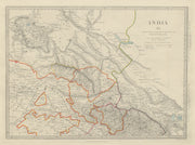 INDIA PAKISTAN Jammu Kashmir Ladakh Himachal Pradesh Punjab Lahore SDUK 1874 map