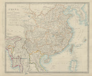 CHINA & BIRMAN EMPIRE. Burma Cochinchina Siam Thailand Tongking. SDUK 1874 map