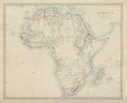 AFRICA map pre-dating most European colonisation. Mountains of Kong. SDUK 1874