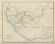 WEST AFRICA explorers' routes. Beaufort Gray Park Dochard Caillie. SDUK 1874 map