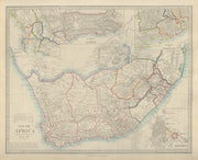 SOUTH AFRICA. Cape Town plan. Grahamstown. District of George. SDUK 1874 map