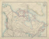 BRITISH NORTH AMERICA Northwest passage explorers' routes Franklin SDUK 1874 map