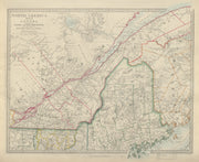 ST LAWRENCE RIVER & QUEBEC Canada Montreal Maine New Brunswick SDUK 1874 map