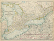GREAT LAKES & SOUTHERN ONTARIO. Lakes Huron, Erie & Ontario. SDUK 1874 old map