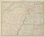 LOWER MISSISSIPPI VALLEY Arkansas Missouri Tennessee Kentucky AL SDUK 1874 map