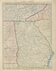 GEORGIA, Eastern Alabama & Tennessee, Western Carolinas. SDUK 1874 old map