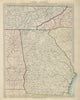 GEORGIA, Eastern Alabama & Tennessee, Western Carolinas. SDUK 1874 old map