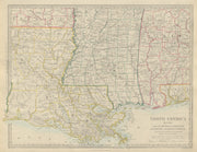 US GULF COAST Louisiana Mississippi Alabama Florida panhandle SDUK 1874 map