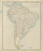 SOUTH AMERICA Brazil Chile Peru Bolivia W/ Litoral Patagonia. SDUK 1874 map