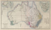 THE AUSTRALIAN COLONIES showing counties. Double page. SDUK 1874 old map