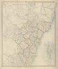 NEW SOUTH WALES showing original 19 counties. Sydney city plan. SDUK 1874 map