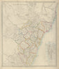 NEW SOUTH WALES showing original 19 counties. Sydney city plan. SDUK 1874 map