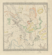 ASTRONOMY CELESTIAL Star map chart signs 4 Winter Solstice. SDUK 1874 old