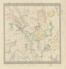 ASTRONOMY CELESTIAL Star map chart signs 4 Winter Solstice. SDUK 1874 old