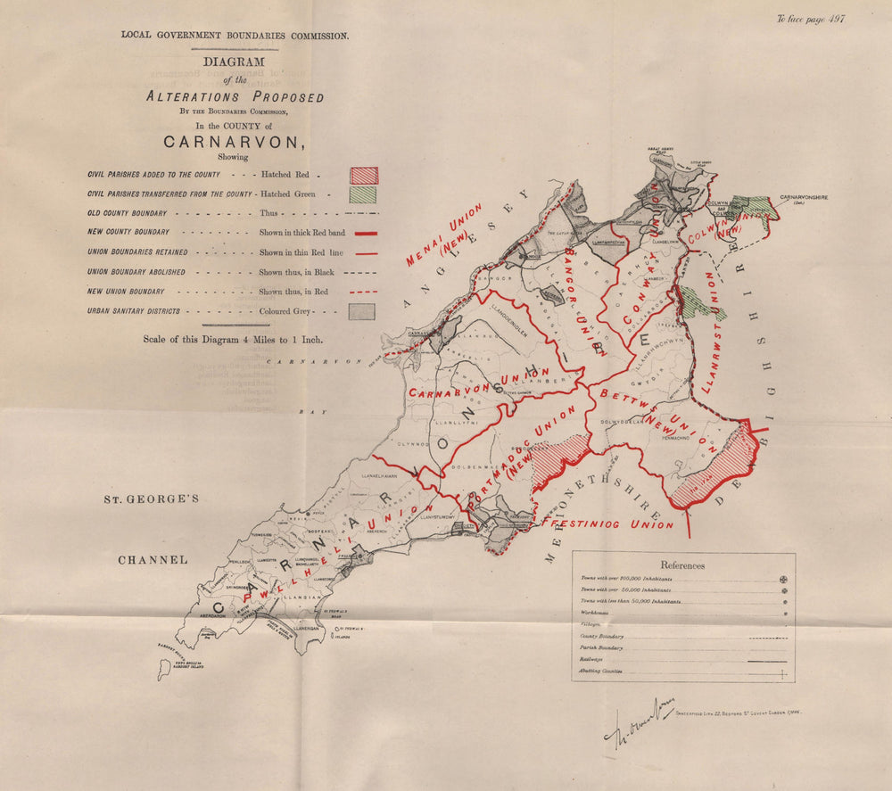 Alterations Proposed in Caernarfonshire. JONES. BOUNDARY COMMISSION 1888 map