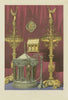INTERNATIONAL EXHIBITION. Bronze font & candelabra - Bachelet of Paris 1862